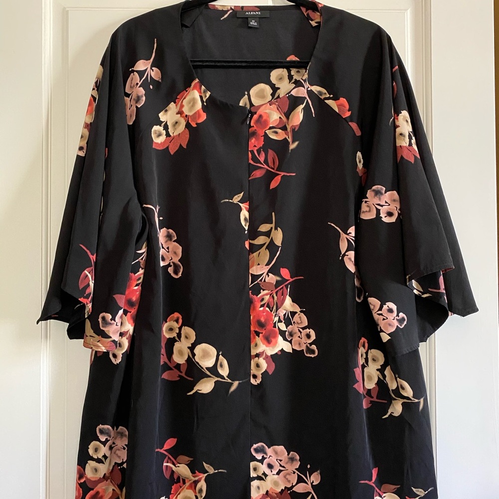 Black and floral blouse